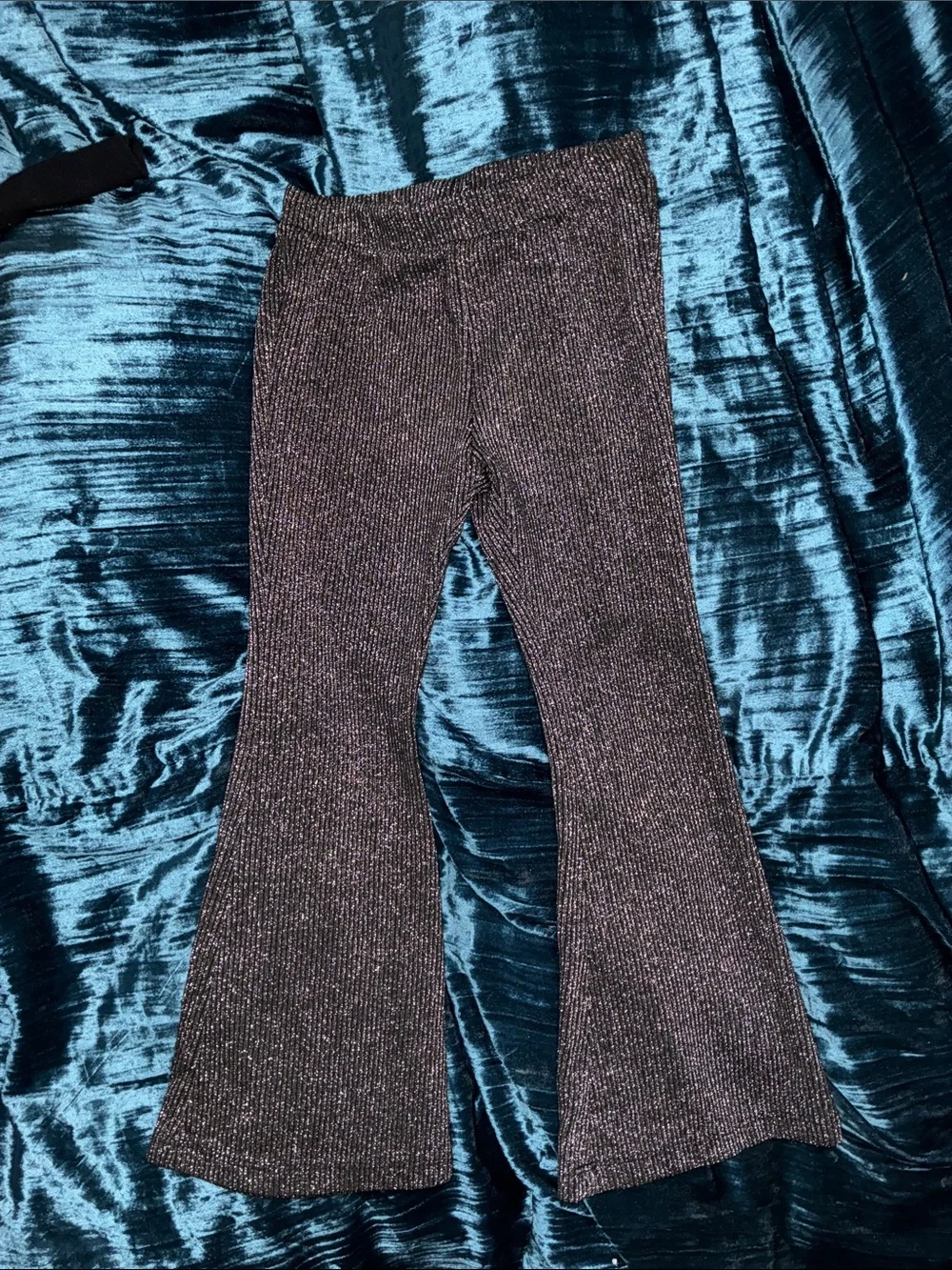 Sparkle Ribbed Flare pants - Black